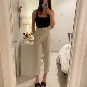 Zara high waisted belted pants